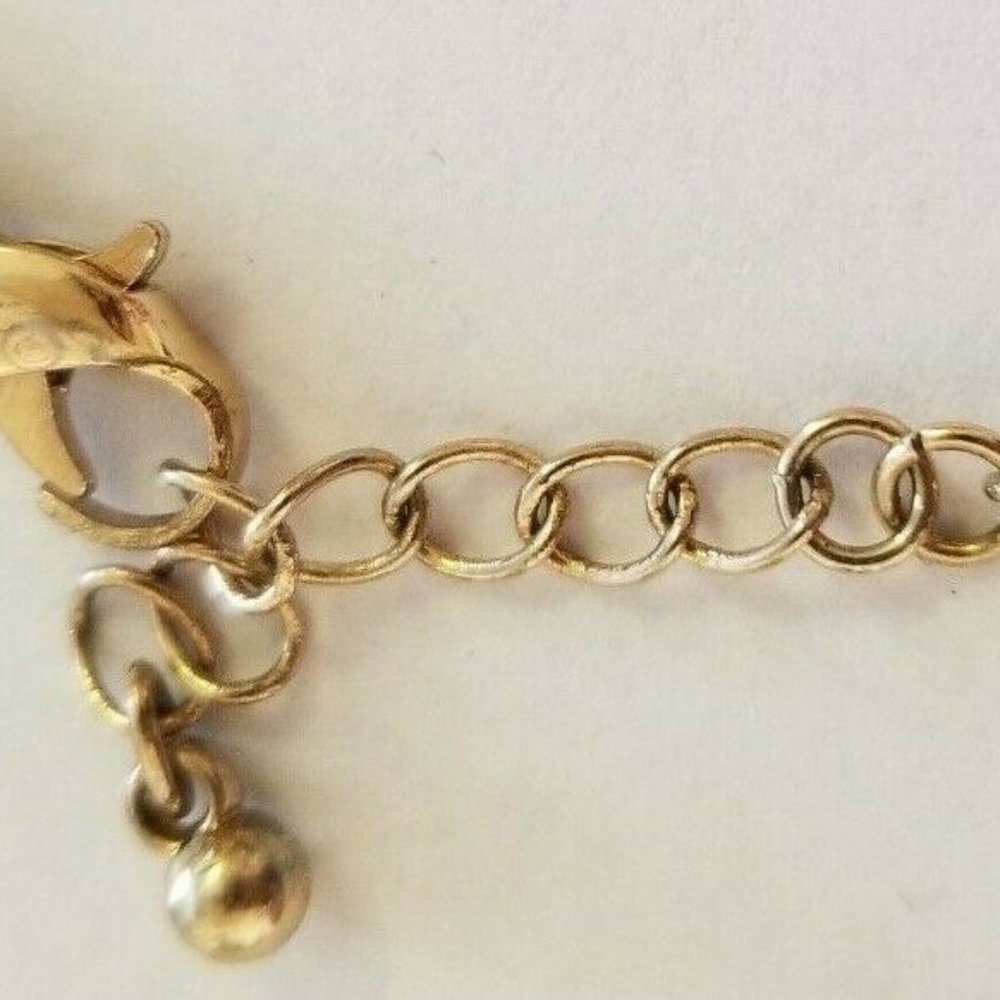 Goldtone PEACE SIGN with Rhinestones Bracelet - Picture 5 of 5